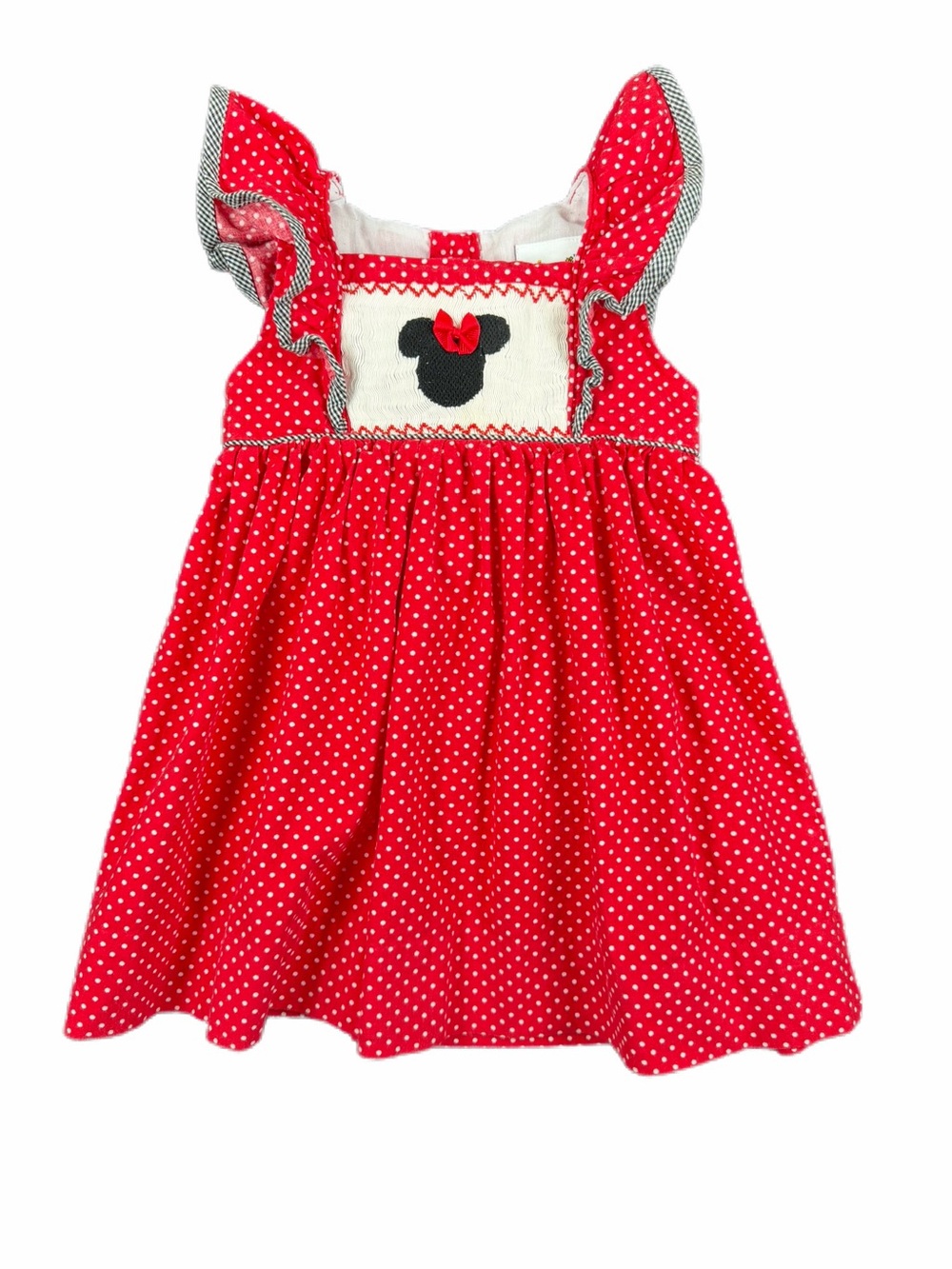 BABEENI Minnie Mouse Smocked Polka Dot Dress - 18M